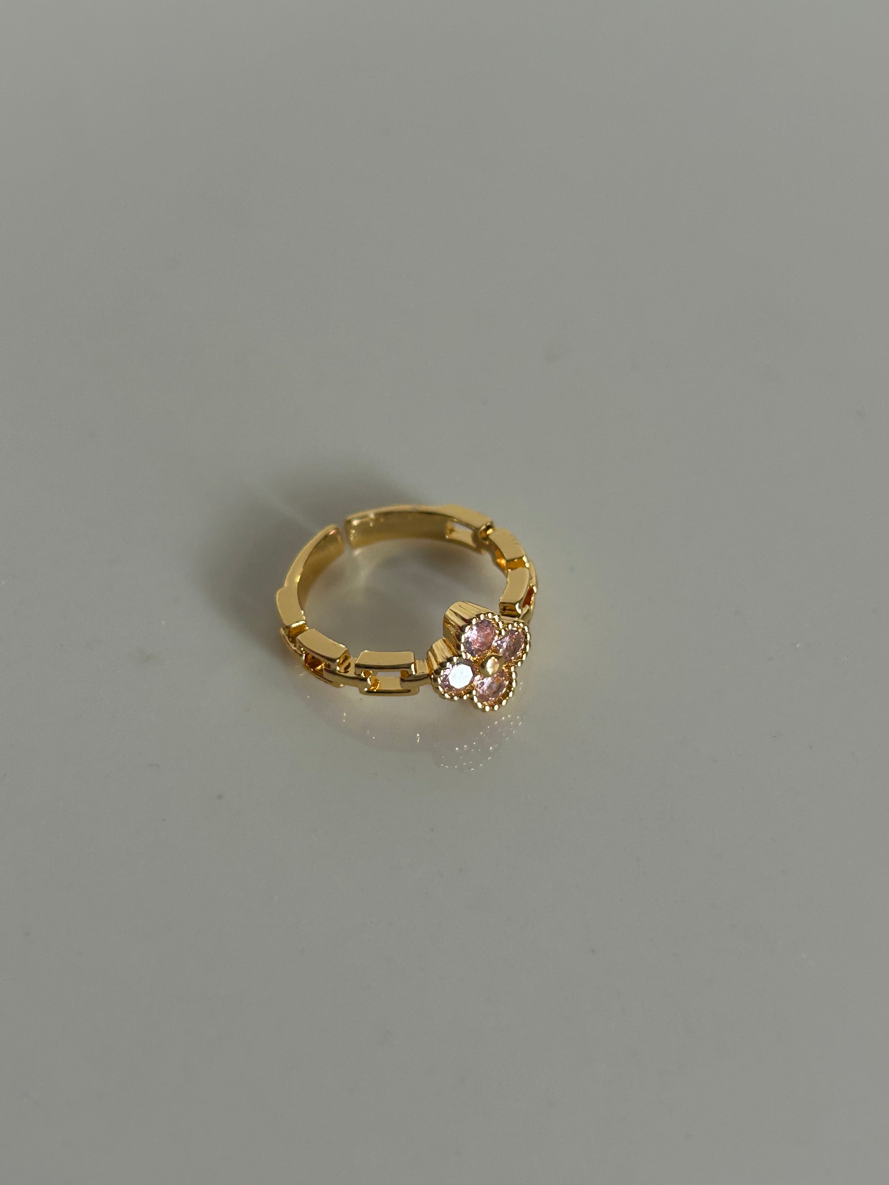Pink Clover Ring
