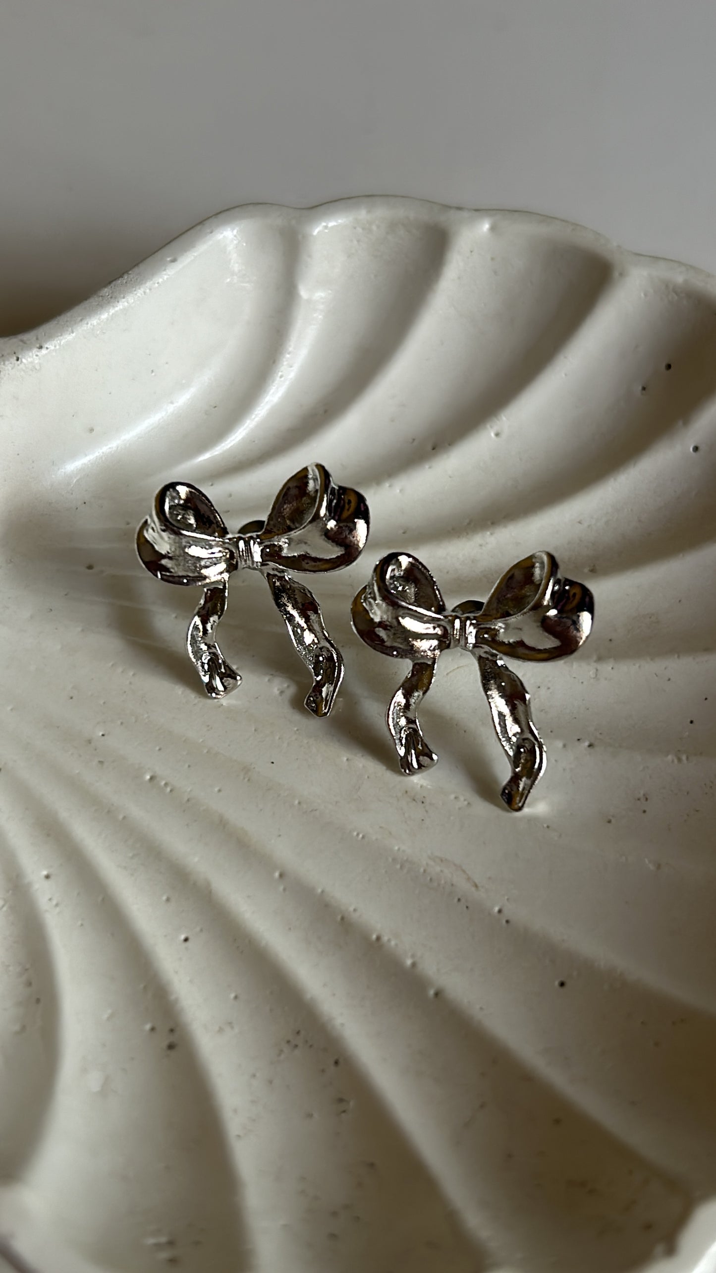 Silver Bow Earrings