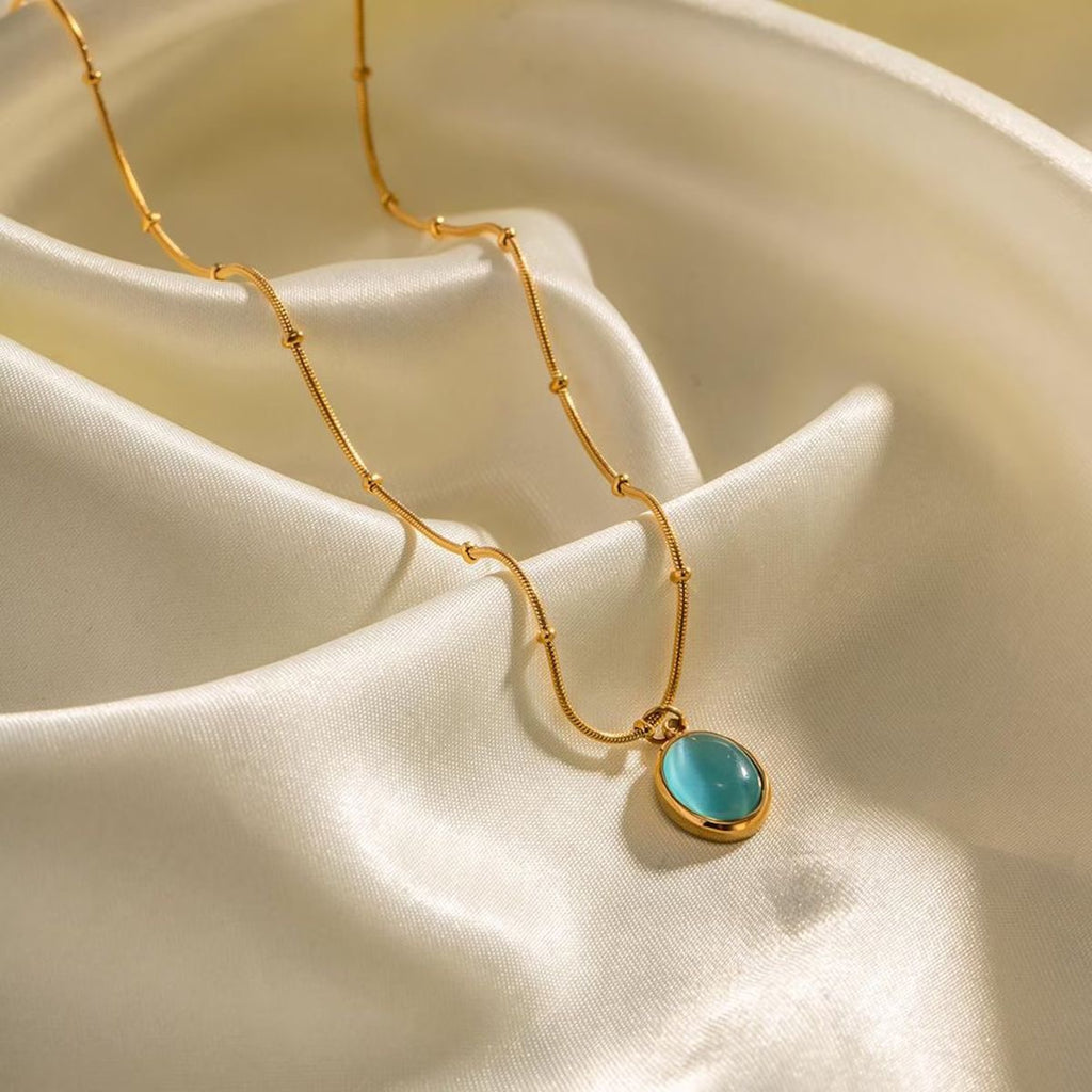 Aquamarine Opal Necklace