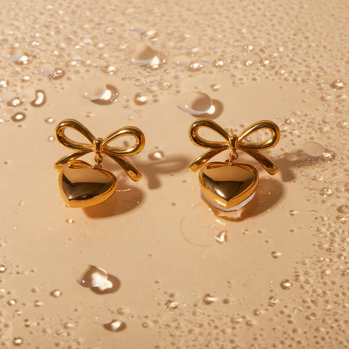 Bow Heart Earrings