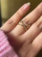 Studded Crossover Ring