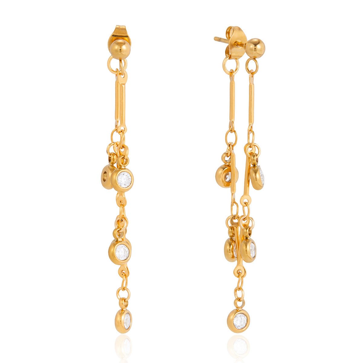 Crystal Drop Chain Earrings